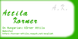 attila korner business card
