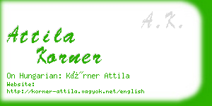 attila korner business card